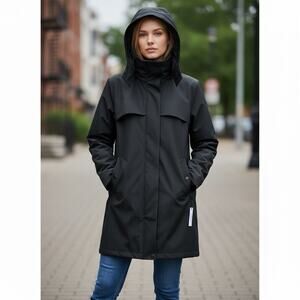 NWT Lululemon Mid-Length Waterproof Rain Coat Jacket BLK Black Sz. Medium